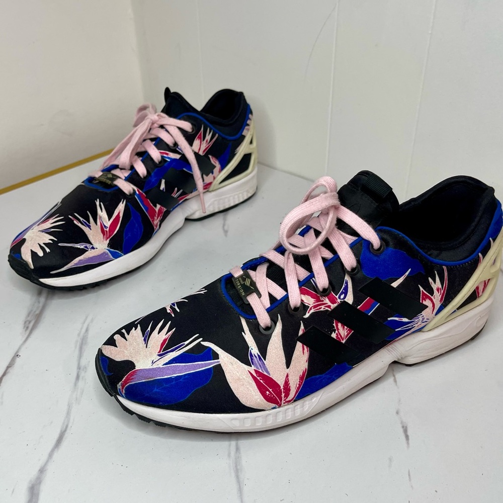 Adidas ZX Torsion Flux Floral Tropical Hawaiian B34467 Black Purple Mens Sz 10.5